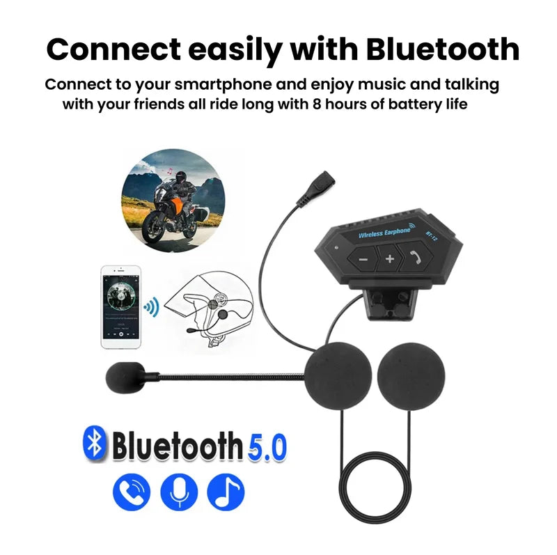 BT12 Motorcycle Helmet Bluetooth Headset